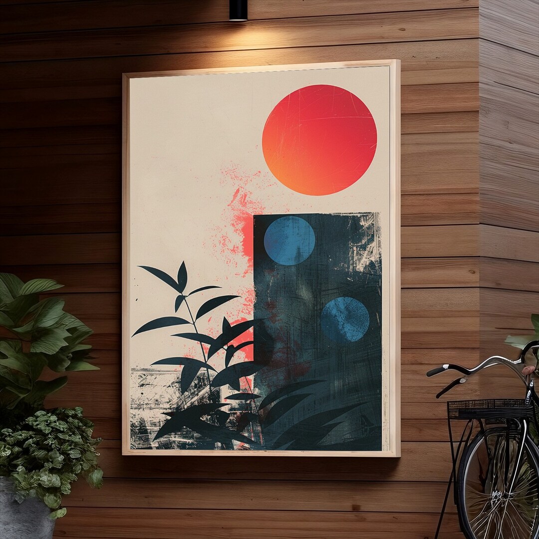 Minimalist Sunset Wall Art Abstract Print Nature Wall Decor Modern ...