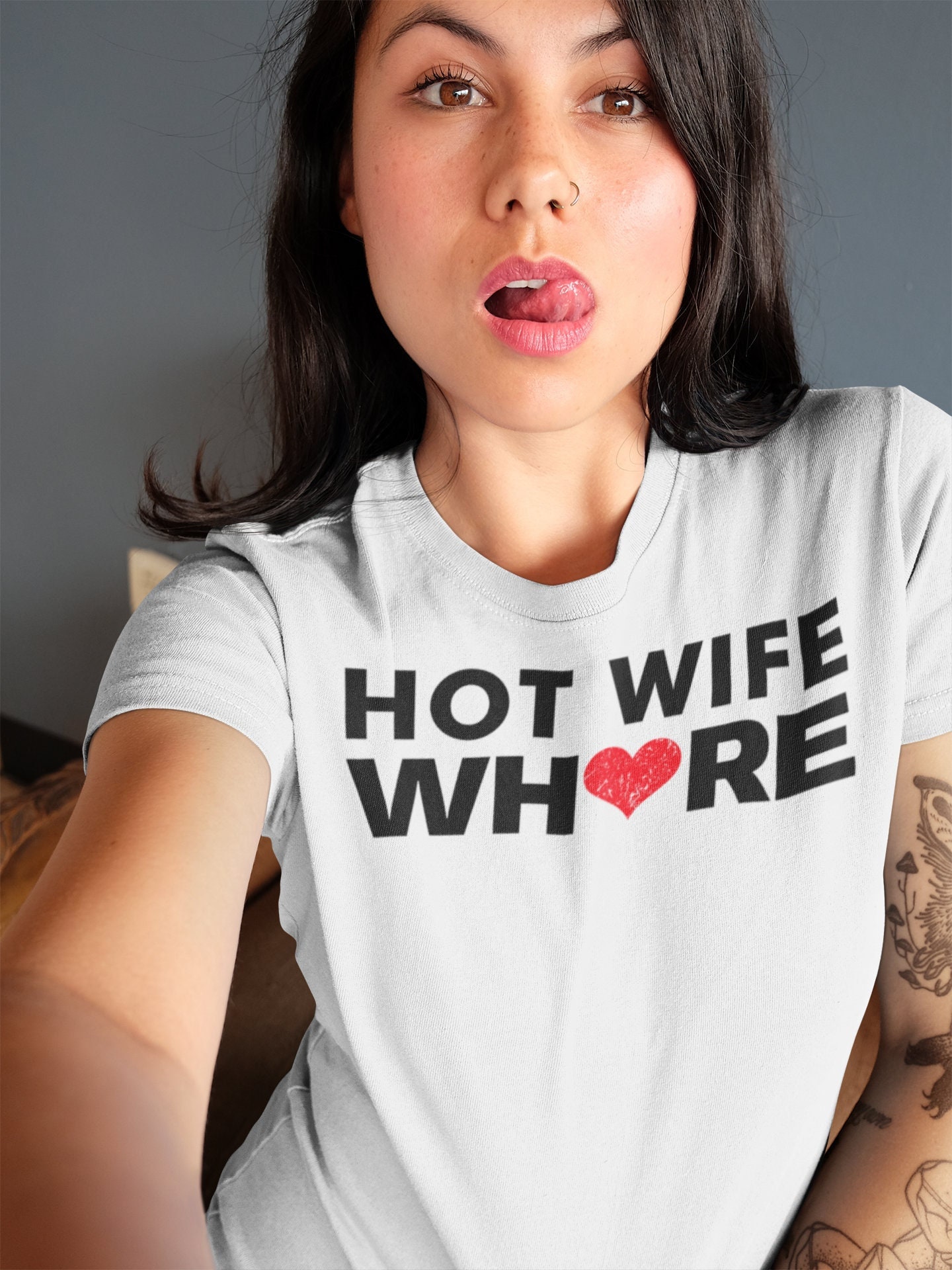 Hot Wife Whore Rude Womans Concert Shirt Rocker Rock