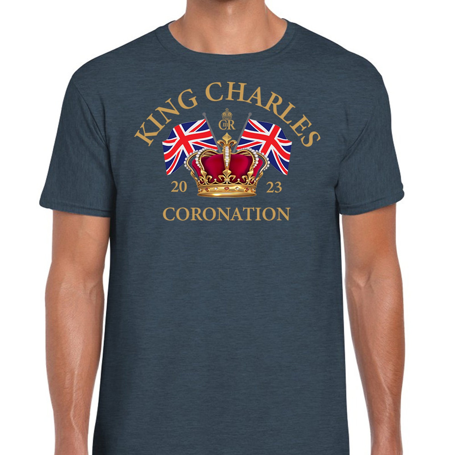 King Charles III Coronation 2023 Tshirt Union Jack Crown T Etsy