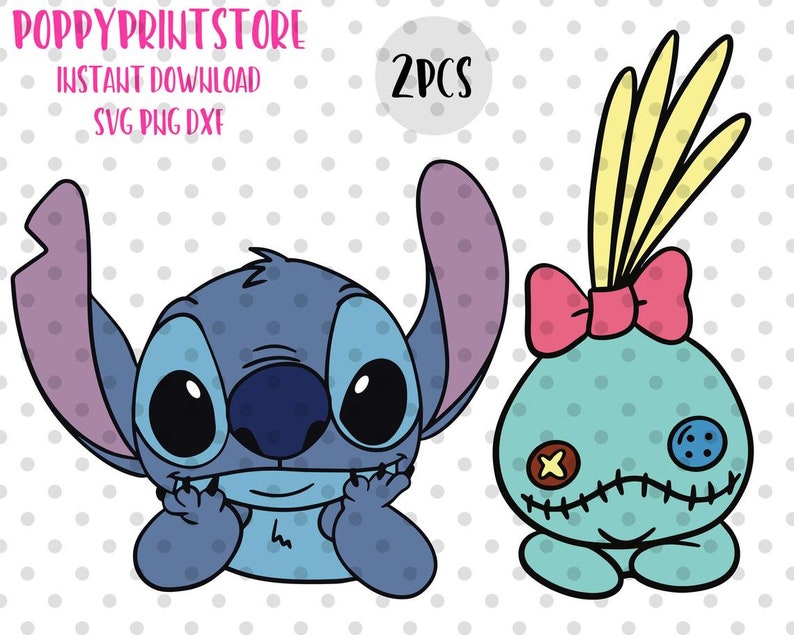 Download 2pcs Stitch svg Scrump svg Stitch SVG & PNG Clip Files | Etsy