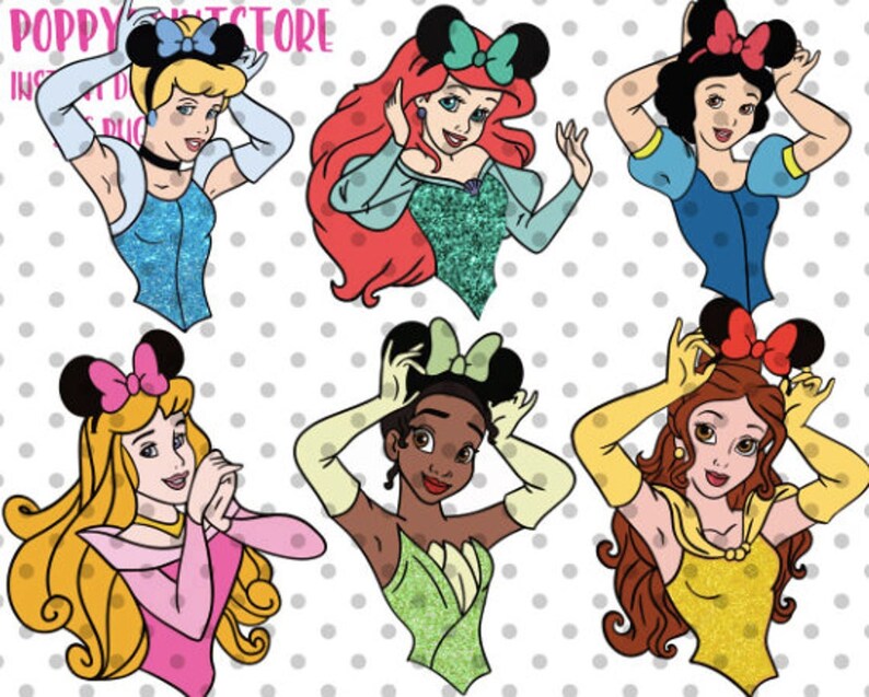 6pcs LAYERED Disney Princess svg disney trip svg princess | Etsy