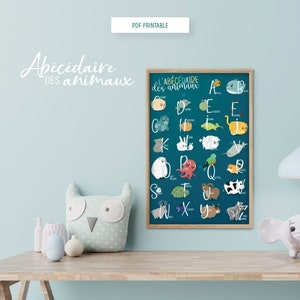 ABECEDARY of Animals - Blue - Printable PDF - Children / kindergarten / primary / decoration