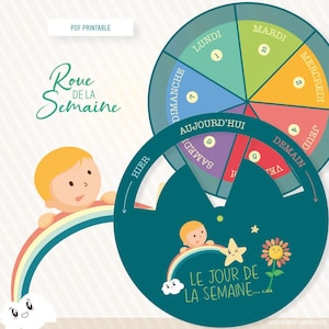 WHEEL of the WEEK - Blue - Printable PDF - Rituals / Children / kindergarten / primary