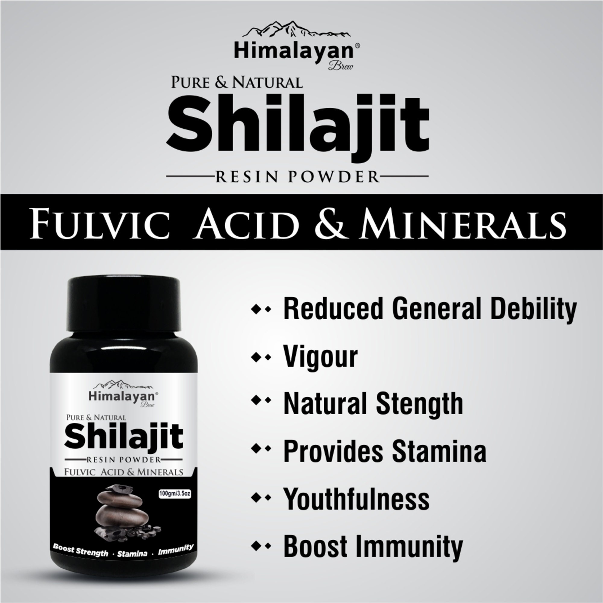 Shilajit Résine Shilajit Pure l'Himalaya Immunité Puissance  Endurance.Vitalité 1kg