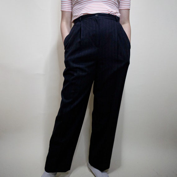 High Waisted Pin Striped Trousers