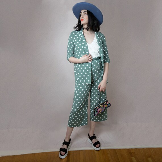 Polka Dot Jacket and Culotte Set