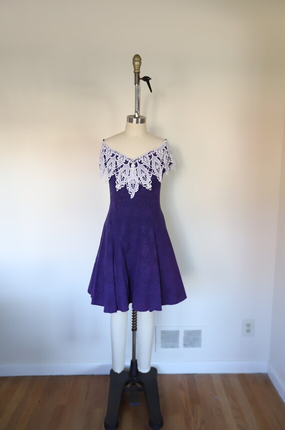 80s Vintage Scott McClintock Strapless Lace Mini D