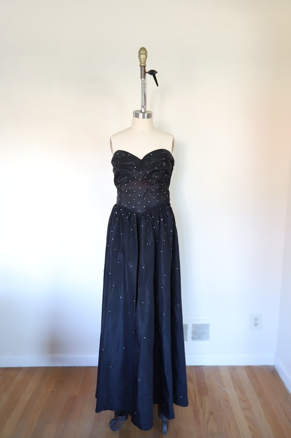 1950s Vintage Strapless Rhinestone Dress