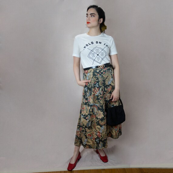 Paisley Maxi Skirt With Pockets