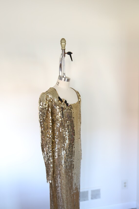 Incredible Rare Huge Angel Sleeve 1970s Cotton Maxi Dress