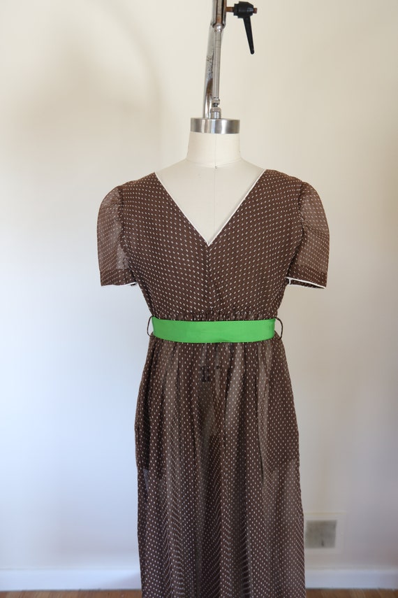 Vintage 1960s Swiss Dot Sheer Midi Dress - image 4