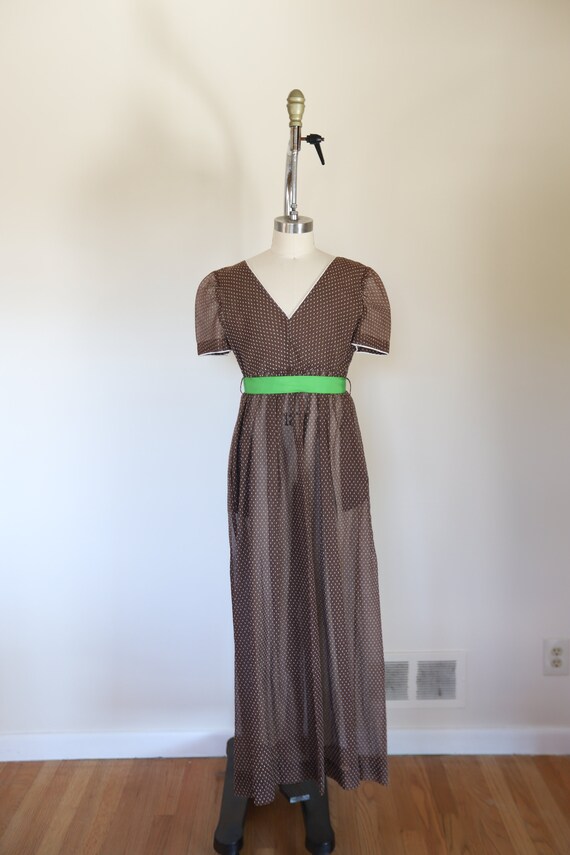 Vintage 1960s Swiss Dot Sheer Midi Dress