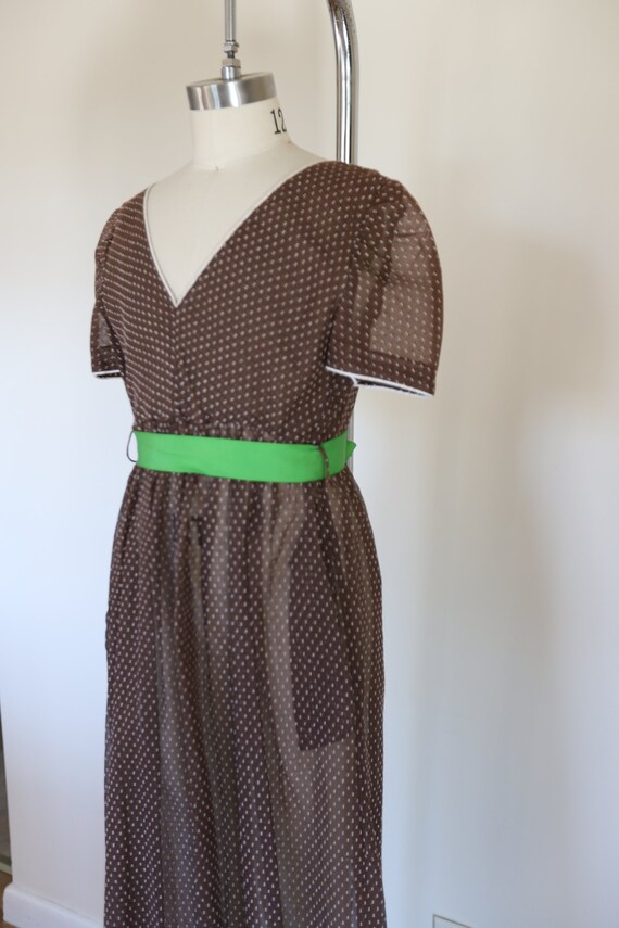 Vintage 1960s Swiss Dot Sheer Midi Dress - image 3