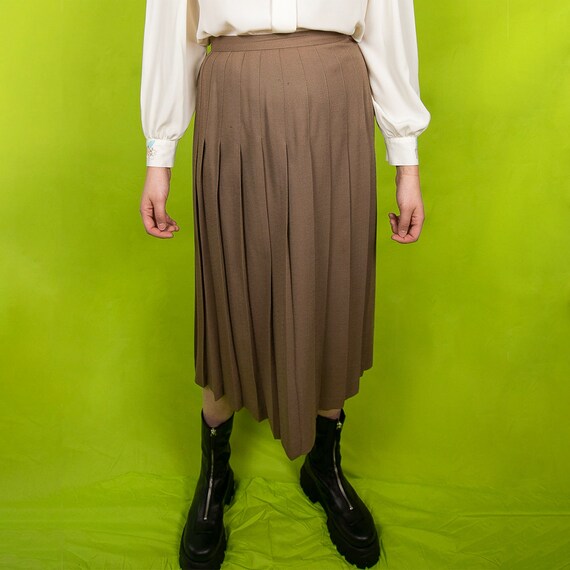 Vintage Pleated Midi Skirt