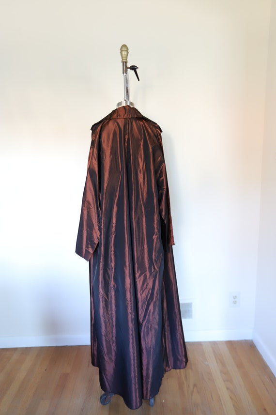 80s Vintage Bronze Taffeta Jumpsuit With Swing Ja… - image 6