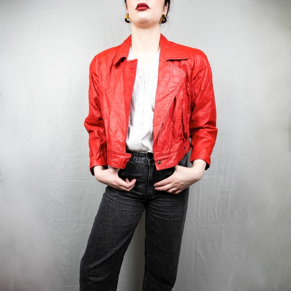 Vintage Wilsons Leather Cropped Moto Jacket