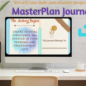 Volldigitaler 12-Monats-Planer - Undatiert - MASTER PLAN Journal - Fillable PDF