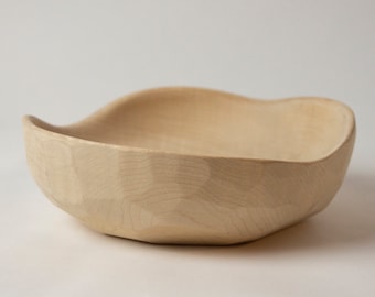 Drip Bowl - Faceted 6” Bowl - Hard/Soft - Handcarved Wooden Vessel