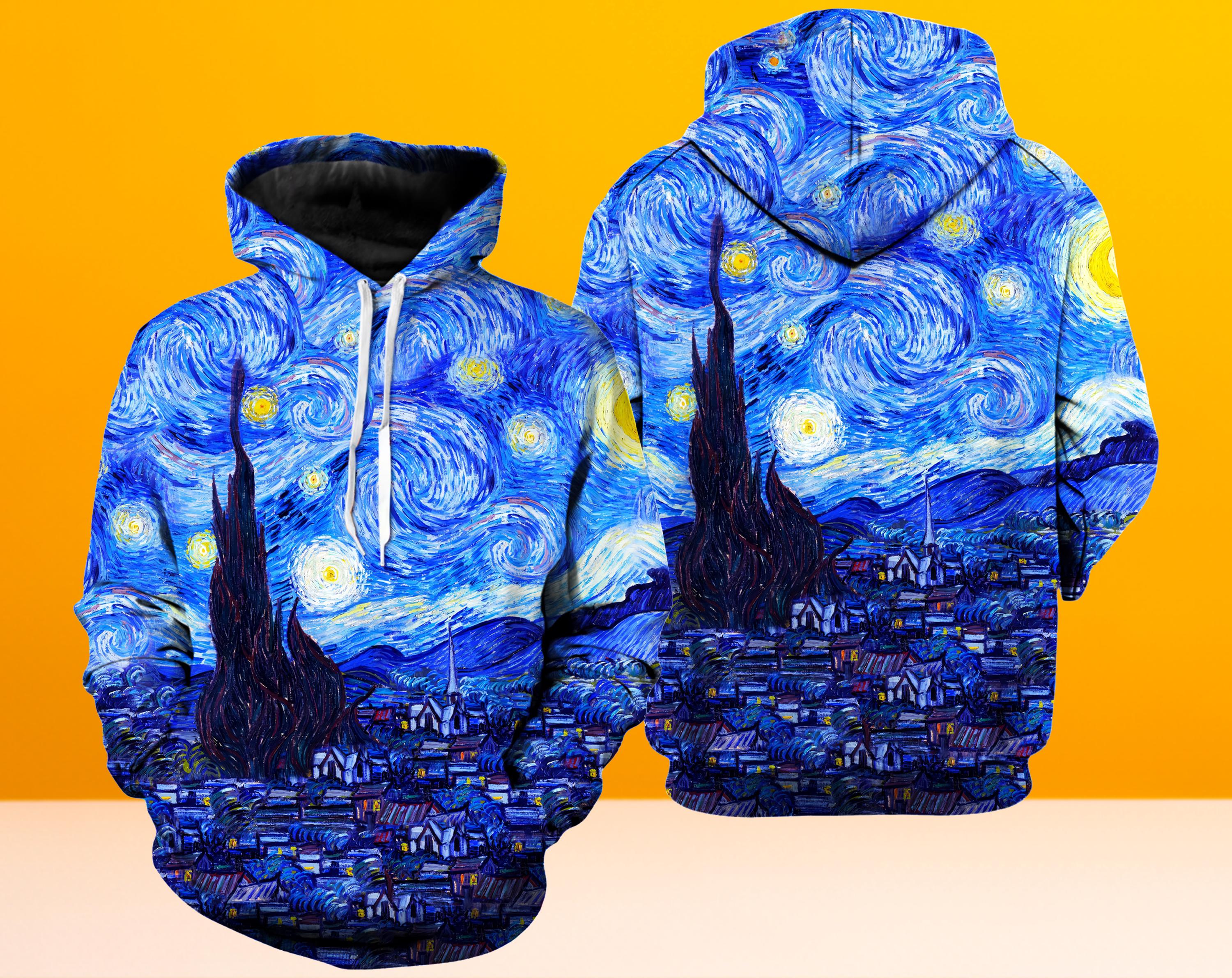 Discover Vintage Night Sky 3D Hoodie, Galaxy 3D Hoodie, Lover Night Sky Hoodie, Christmas 3D Hoodie