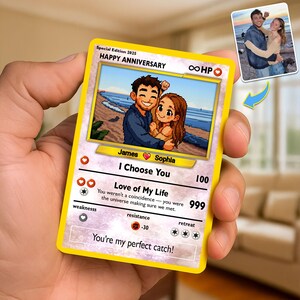 Personalised Poke Couples Card, Couples Photo Card, Gift For Him, Anniversary Gift, Couple Photo Wallet Insert, Couples Gift, Wedding Gift.