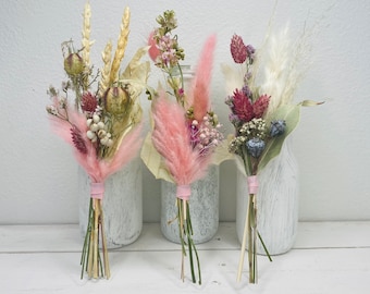 Mini bouquet di fiori secchi rosa, decorazione per la casa in stile bohémien