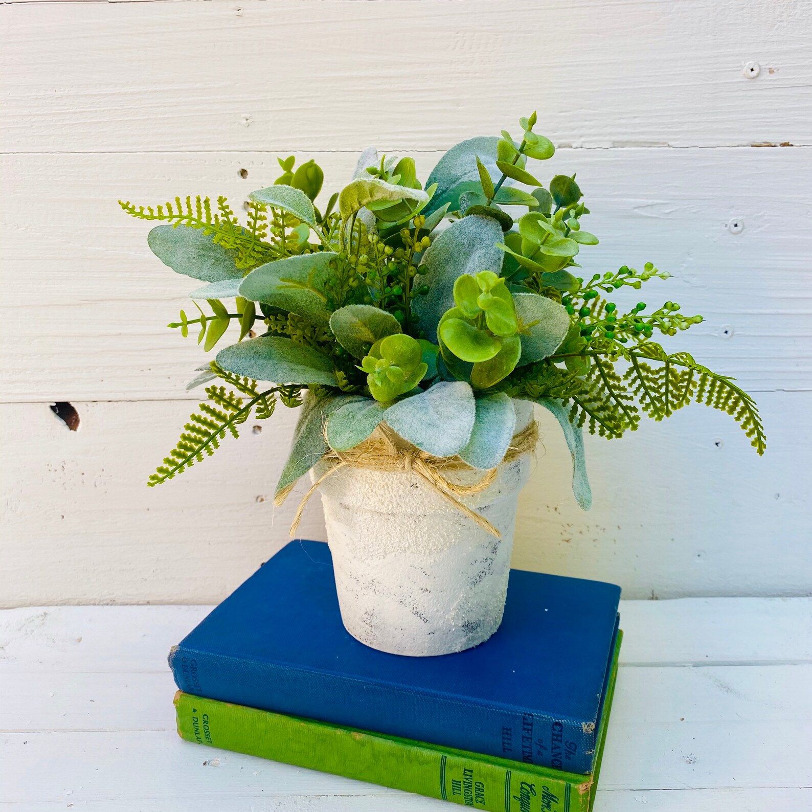 Lamb Ears Arrangement in a Clay PotGreenery Arrangement. Etsy