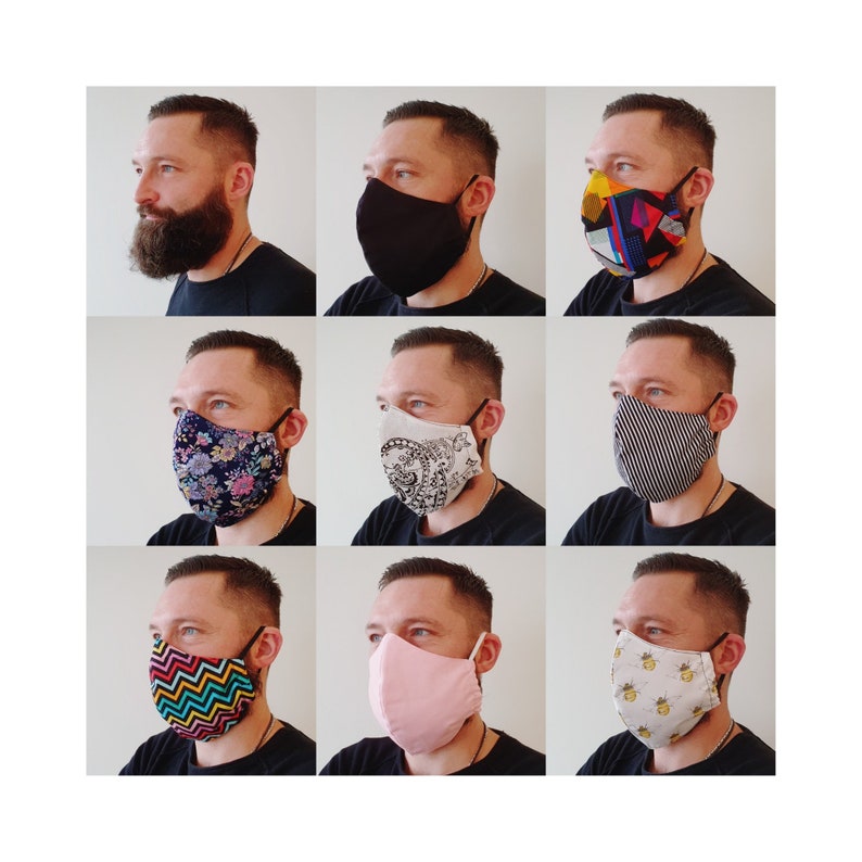 XXL Face Masks Face Coverings Washable Fabric Face Masks Etsy
