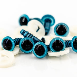 10 blue metallic 10 mm safety eyes