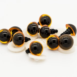 10 amber 12mm safety eyes