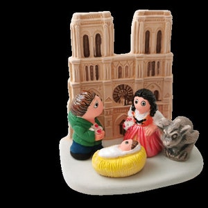 Keramisch kerststalblok 8x7cm - ND de PARIS - V.HUGO