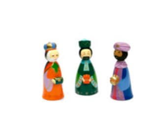 Three Wise Men 10cm in turned wood + Gift Box