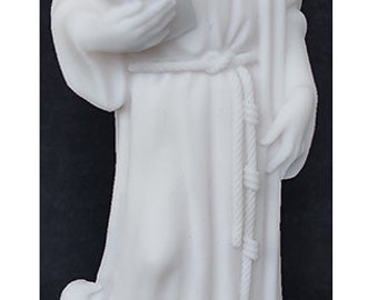 Saint Benedict - Alabaster Statue 19cm - White