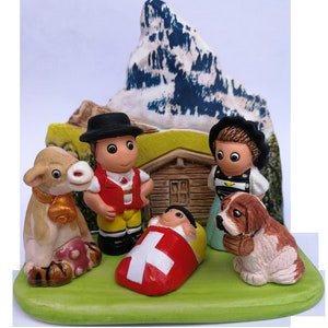 BLOK Ceramiczna szopka 8x7cm - SZWAJCARIA