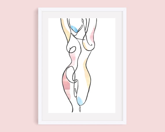 Sunday Stretch - Nude Minimalist Collage Art Print