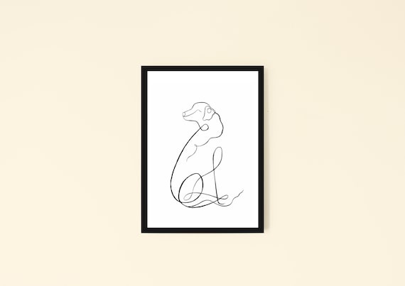 Golden Retriever Personalised Line Art Print