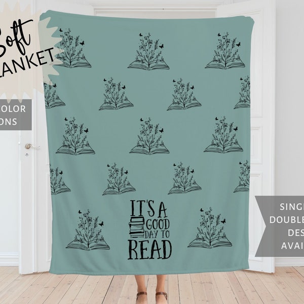 Book Lovers Blanket, It's A Good Day To Read A Book Throw Blanket, Gift For Book Lover, Cozy Blanket For Reading, Readers Gift, Couch Throw