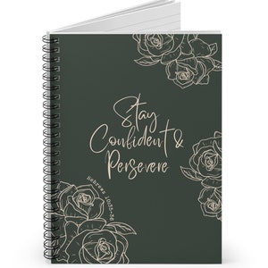 Spiral Notebook, Stay Confident Persevere, Encouragement Gift, Christian Notebook, Prayer Journal, Bible Journal, Small Faith Notebook