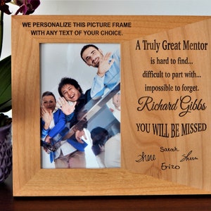 Engraved Picture Frame | Going Away Gift for Mentor Friend | Personalized Coworker Goodbye Gift | Custom Colleague Leaving Gifts