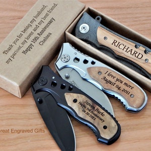 Engraved Pocket Knives | 1st Anniversary Gifts | Personalized Gift for Men | Custom Wedding Gifts | Groomsmen Gifts | 2nd, 3rd Anniversary