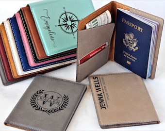 Custom Travel Gift: Personalized Leather Passport Cover