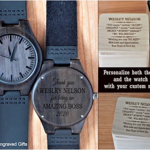 Personalized Wood Watch Going Away Gift for Friend | Custom Boss Gifts | Engraved Leaving Gift | Farewell Gift | Goodbye Gifts for Men