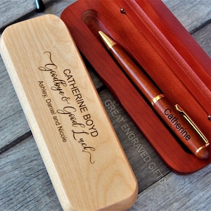 Custom Pens Gift for Coworker Leaving | Engraved Goodbye Gifts | New Job Gift for Boss | Personalized Wood Pen for Men Friend Farewell Gifts