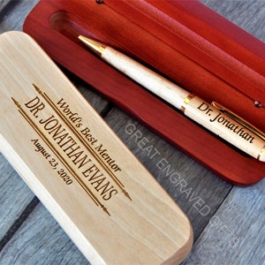Gravierte Holzstift Geschenk für Mentor | Benutzerdefinierte Geschenk für Lehrer | College Professor Anerkennung Geschenke für Männer Tutor Danke Geschenke für Frauen