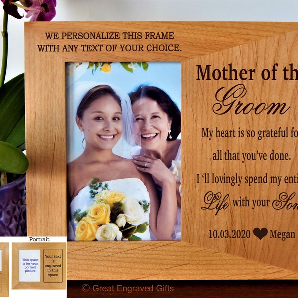 Mother of the Groom Gift | Wedding Gifts from Bride | Personalized Mother in law Gift | Custom Picture Frame