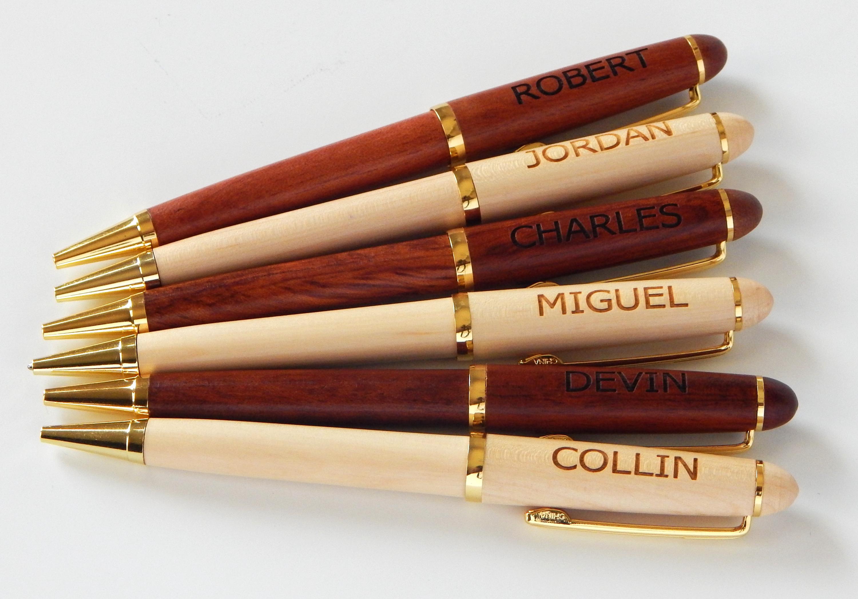 Engraved Logo Corporate Gift: Personalized Wood Pen and Case - Etsy