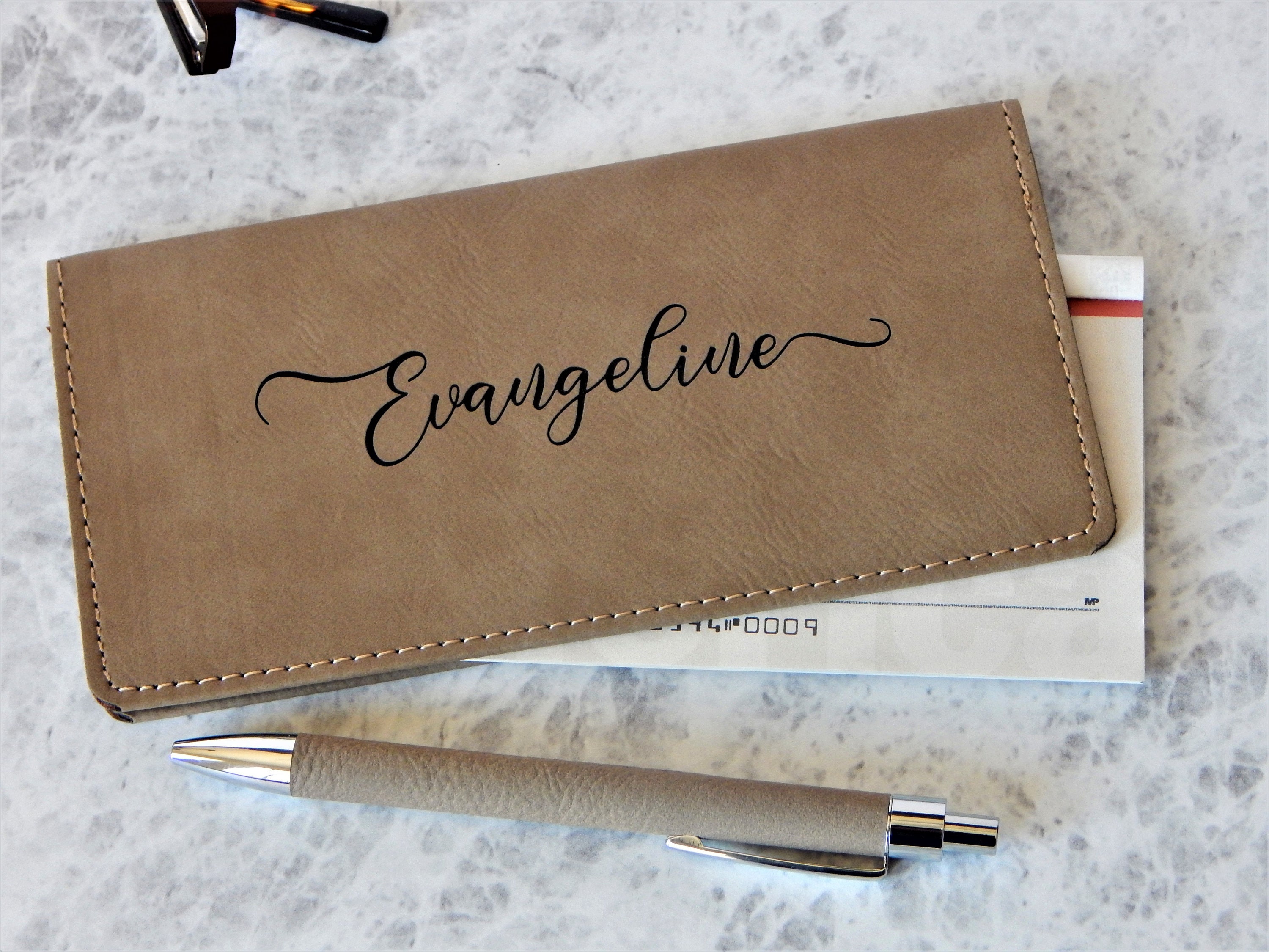 Checkbook Cover for Women Monogram gift for Him Leather Etsy