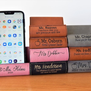 Teacher End of Year Gifts | Engraved Christmas Gift for Men | Personalized Phone Stand for Desk  Appreciation Gift for Women | Tablet Holder