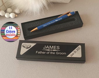 Regalo para el padre del novio: Bolígrafo y caja personalizados