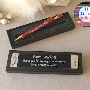 Engraved Pen Gift Set: Custom Wedding Officiant, Pastor, Priest