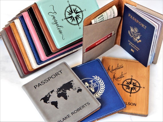 Porta Pasaporte Personalizado, Funda De Pasaporte De Cuero Personalizada,  Regalos Personalizados, Porta Pasaporte Personalizado, Regalos De Boda,  Regalos Para Mamá -  España